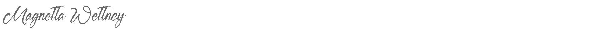 Sample characters Magnetta Wettney Font